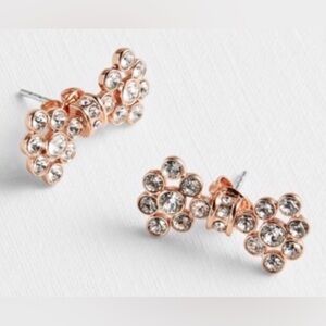 Ted Baker Brinni Rose-Gold Crystal Bow Earrings — NWT